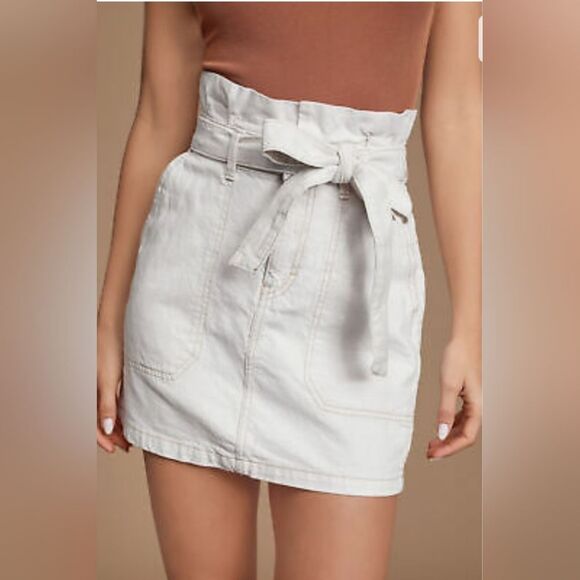 Free People Splendor in The Grass Skirt, Oatmeal, Off White Size 2 - Picture 2 of 14